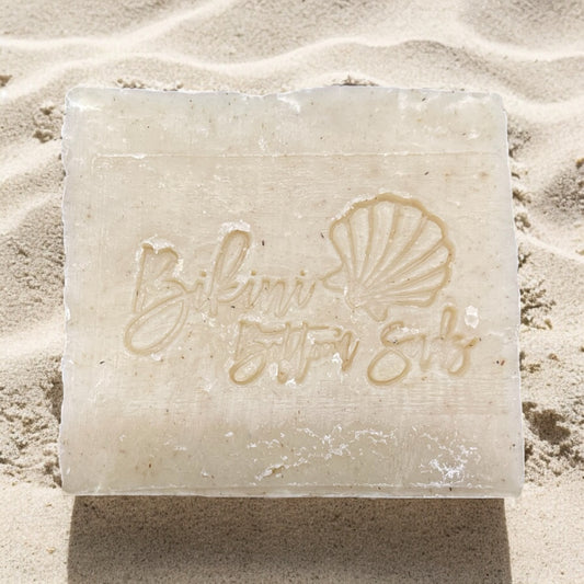 Handmade chamomile soap bar with shea butter and essential oils