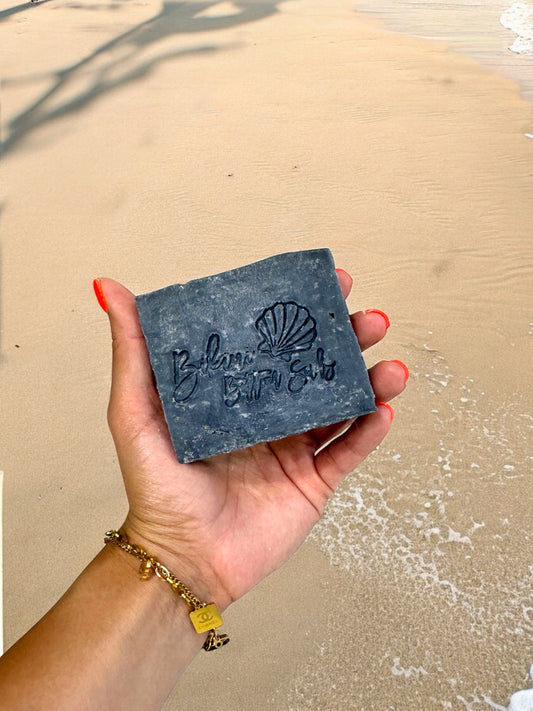 Dead Sea salt soap bar for detoxifying and exfoliating skin