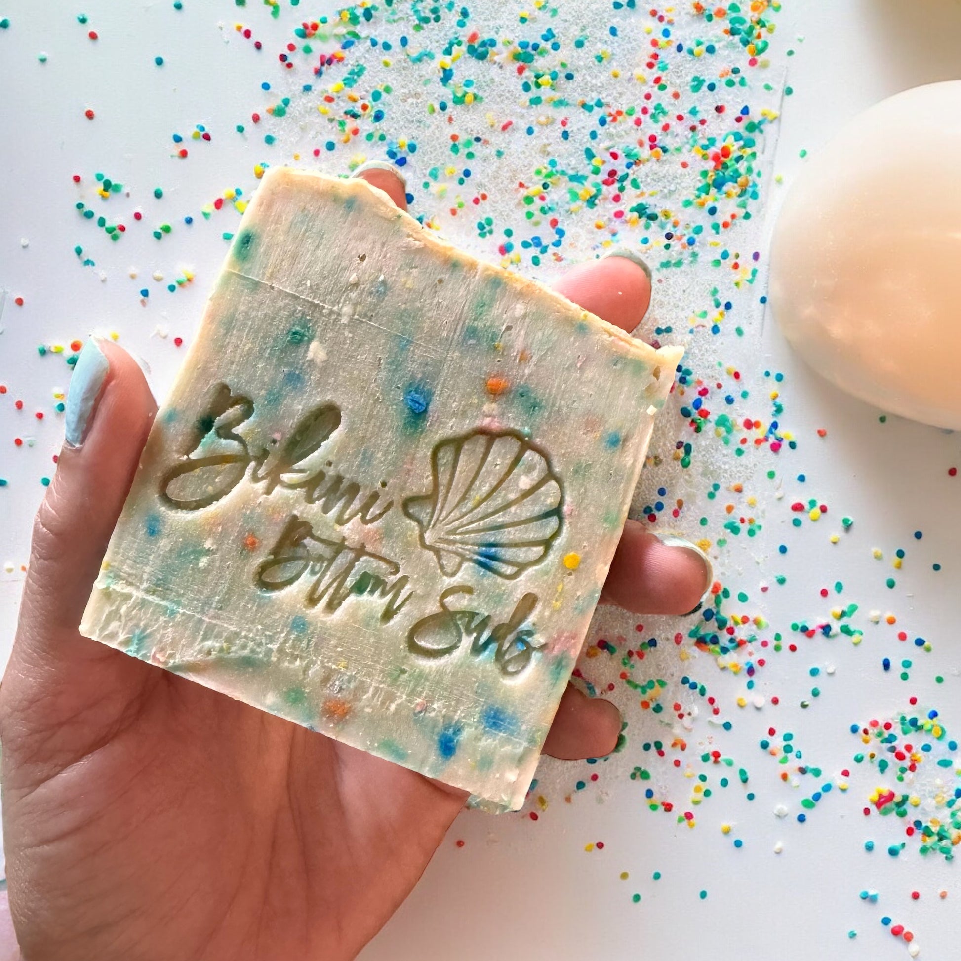 Fun natural birthday soap with shea butter and cocoa butter
