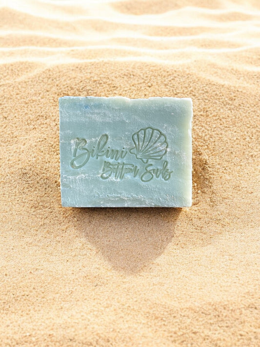 Detoxifying natural soap with clay, shea butter, and olive oil