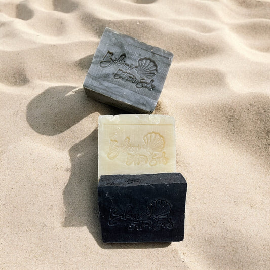 Handmade gentlemen's trio soap set featuring three natural bars