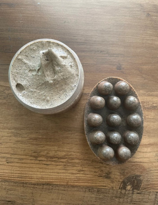 Natural exfoliating body scrub with rich, creamy texture