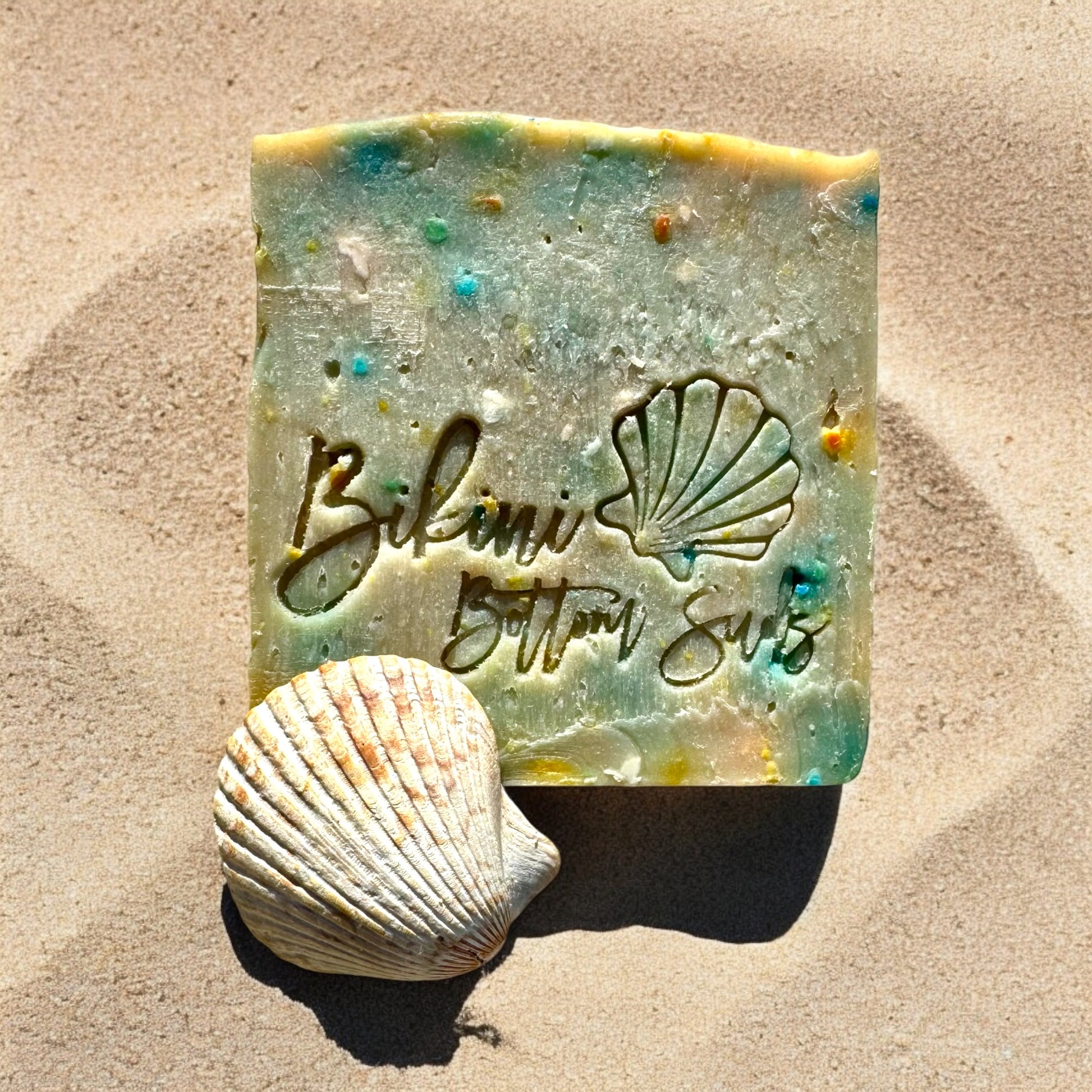 Birthday cake soap bar with sea moss and rose clay for soft skin