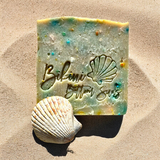 Birthday cake soap bar with sea moss and rose clay for soft skin