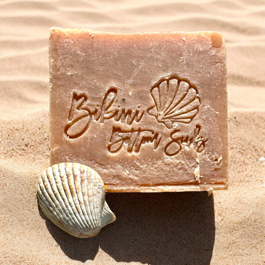 Handmade cold brew coffee soap bar with real coffee grounds