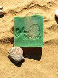 Handcrafted hemp oil soap with refreshing mint leaves