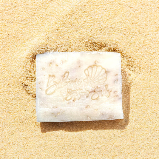 Fragrance-free natural goat milk soap with oatmeal and hemp oil