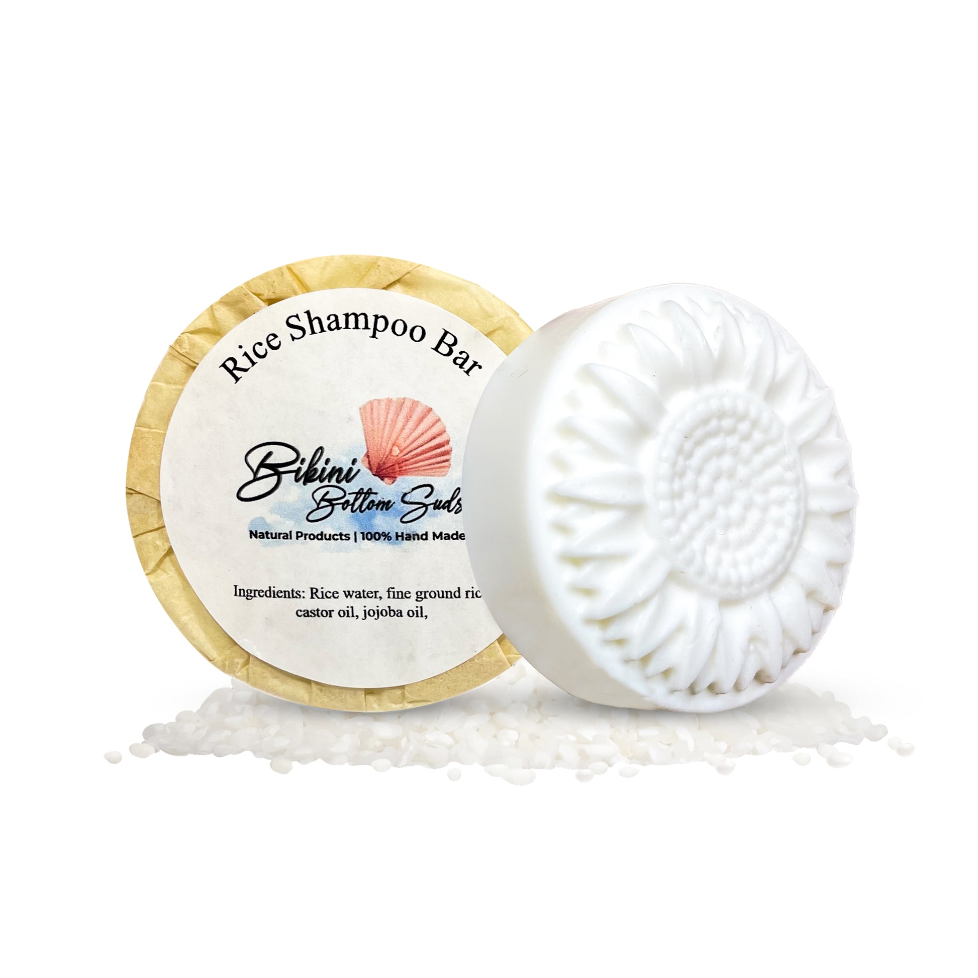 Rice water shampoo bar for dry, damaged, and thinning hair