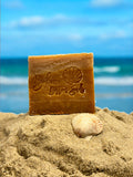 Handmade natural exfoliating soap bar with mango
