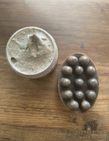 Natural exfoliating body scrub with rich, creamy texture
